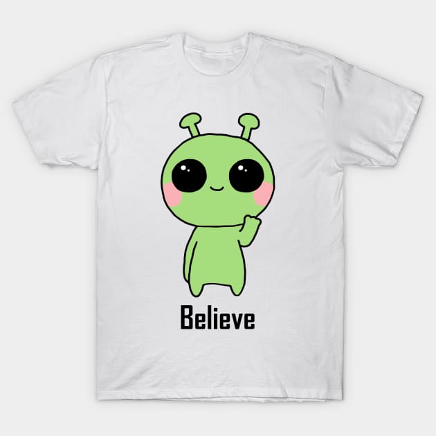 Alien - Believe T-Shirt by karutees